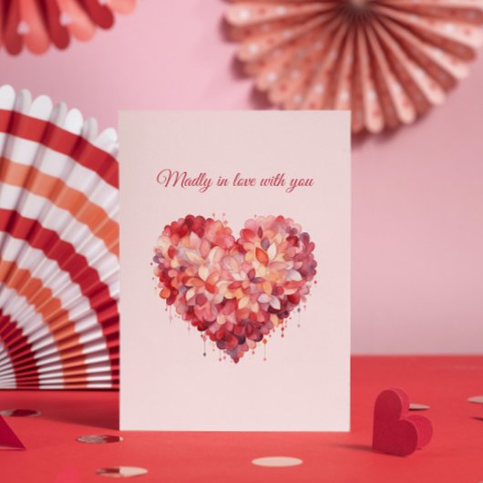 Madly in Liebe | Blumenherz | Benutzerdefinierter Feiertagskarte