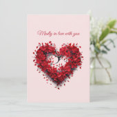 Madly in Liebe | Blumenherz | Benutzerdefinierter  Feiertagskarte (Stehend Vorderseite)