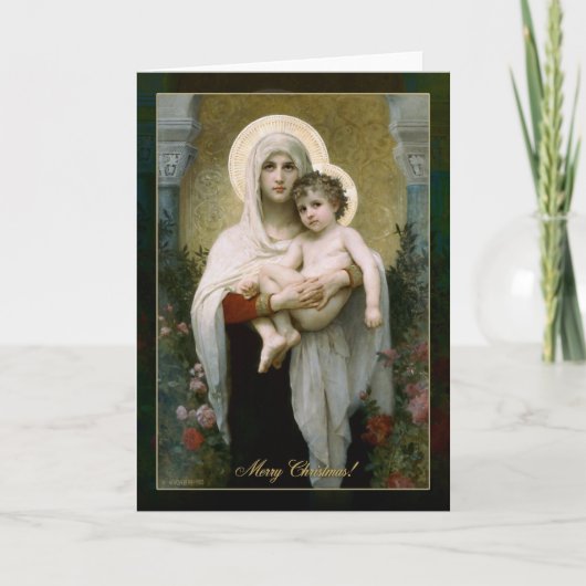 Madona mit Rose Feiertagskarte (Vorderseite)