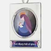 Madonn und Kind Banner-Ornament Silber (Links)