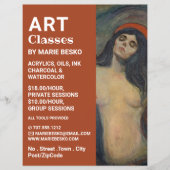 Madonna 1894 Version von Edvard Munch, Art Classes Flyer (Vorne)