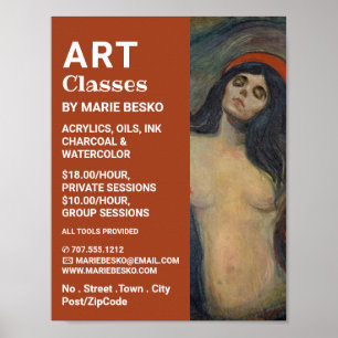 Madonna 1894 Version von Edvard Munch, Art Classes Poster