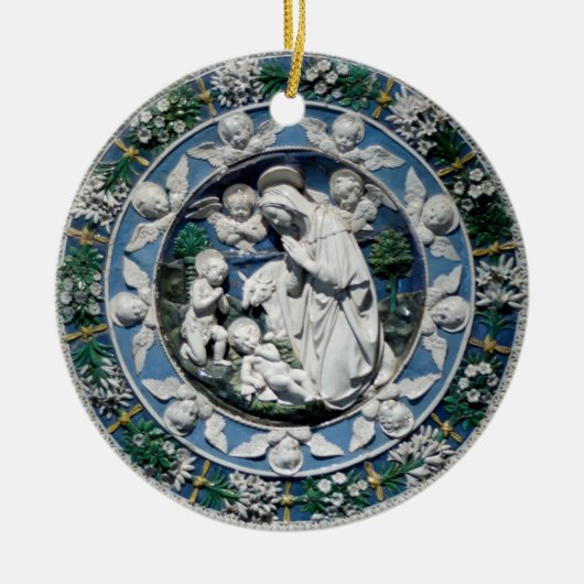 Madonna Adoring by Della Robbia Keramik Ornament (Vorne)