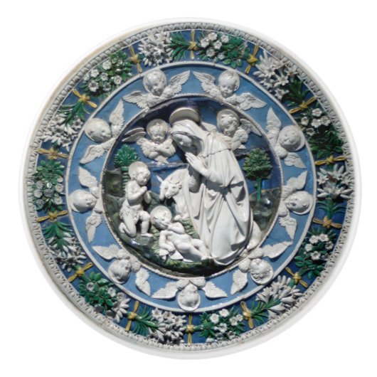 Madonna Adoring by Della Robbia Keramikknauf (Vorderseite)
