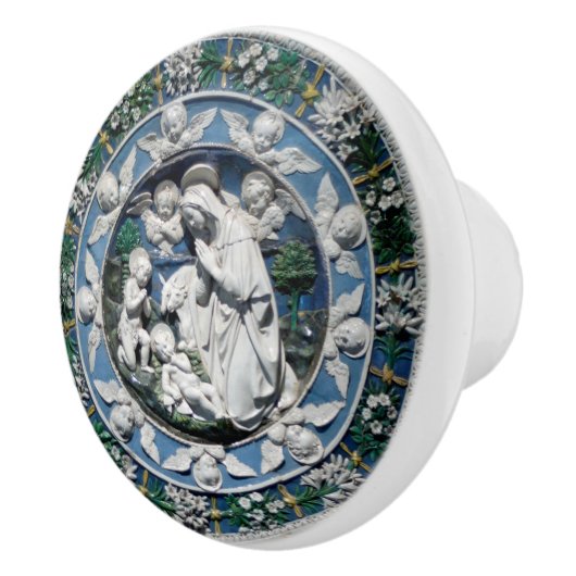 Madonna Adoring by Della Robbia Keramikknauf (Rechts)