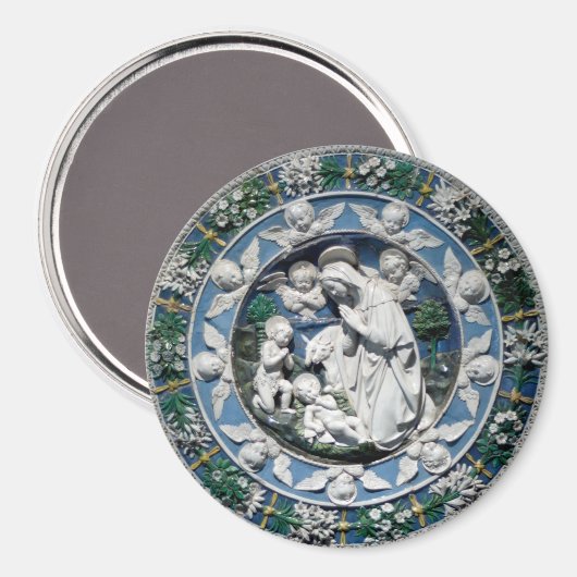 Madonna Adoring by Della Robbia Magnet (Vorderseite/Rückseite)