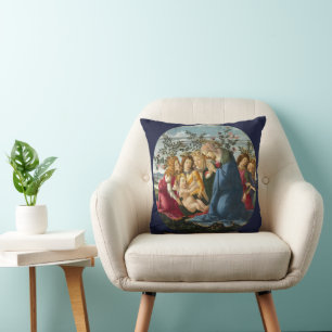 Madonna Adoring the Child with 5 Angels Botticelli Kissen