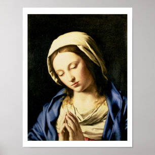 Madonna am Gebet (Öl auf Leinwand) Poster