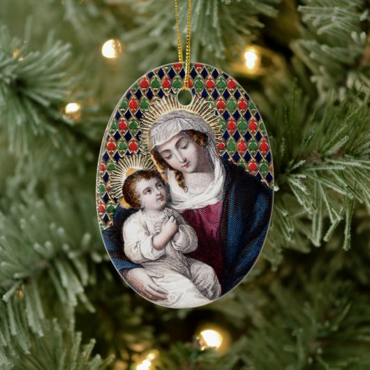 Madonna and Child (DPT 001) Keramik Ornament (Baum)