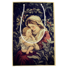 Madonna and Child Vintage Christmas Mittlere Geschenktüte