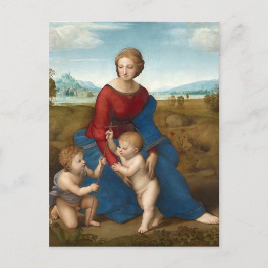 Madonna auf der Wiese | Raphael Postkarte (Vorderseite)