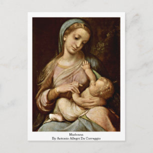 Madonna By Antonio Allegri Da Correggio Postkarte