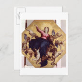 Madonna Carried by Angels (Deckenfresko) Postkarte (Vorne/Hinten)