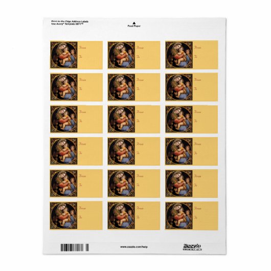Madonna & Child Christmas Address Labels Adressaufkleber (Vorne)