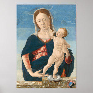 Madonna Child Marco Zoppo, Italienisches Kunstgedi Poster