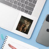 Madonna & Child mit dem Säugling St. John the Bapt Aufkleber (Laptop mit iPhone)