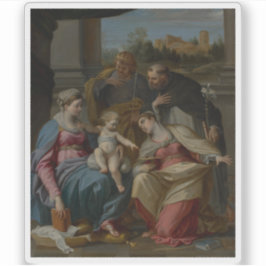 Madonna&Child mit St. Lucy, Dominic&Louis, Frankre Aufkleber