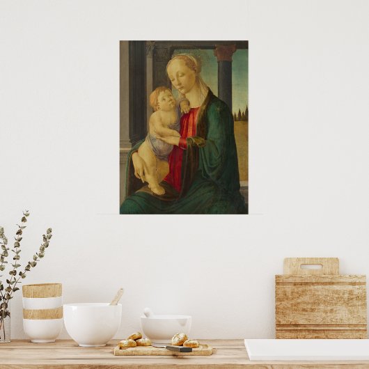 Madonna & Child, Sandro Botticelli Poster (Küche)