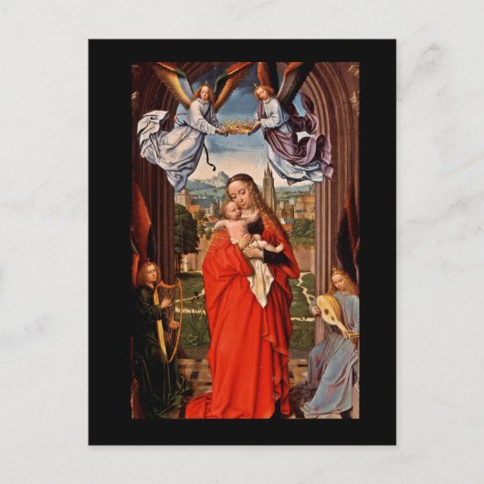 Madonna Christ Kind und Engel Postkarte (Vorderseite)