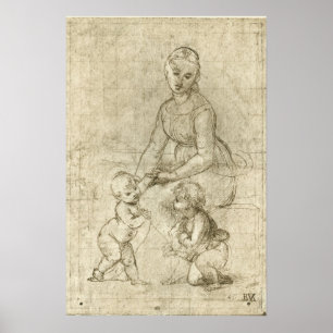 Madonna, Christus, Heiliger Johannes der Täufer vo Poster