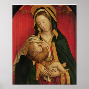Madonna, das ihr Kind, 1520-30 säugt (Öl auf PA Poster