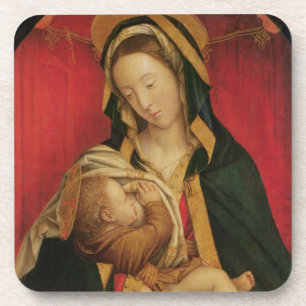 Madonna, das ihr Kind, 1520-30 säugt (Öl auf PA Untersetzer