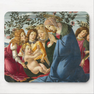Madonna, das Kind mit 5 Engeln anbetend Botticelli Mousepad