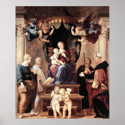 Madonna del Baldacchino - Raphael - c1506 Poster (Vorne)
