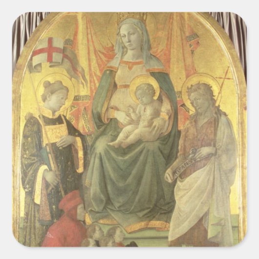 Madonna del Ceppo, 1453 (und Detail 62016) Quadratischer Aufkleber (Vorderseite)