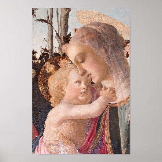 Madonna del Magnificat hält das Baby Jesus Poster (Vorne)
