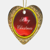 Madonna del Magnificat / Ruby Gemstone Herz Keramik Ornament (Links)