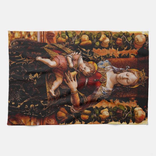 Madonna della Candeletta von Carlo Crivelli Geschirrtuch (Horizontal)