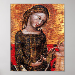 MADONNA DER DEMUT Detail von Vitale de Bologna Poster