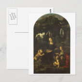 Madonna der Felsen durch Leonardo da Vinci c.1483 Postkarte (Vorne/Hinten)
