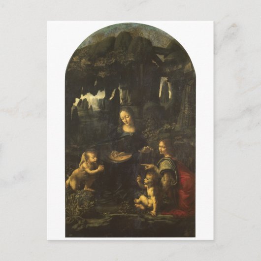 Madonna der Felsen durch Leonardo da Vinci c.1483 Postkarte (Vorderseite)