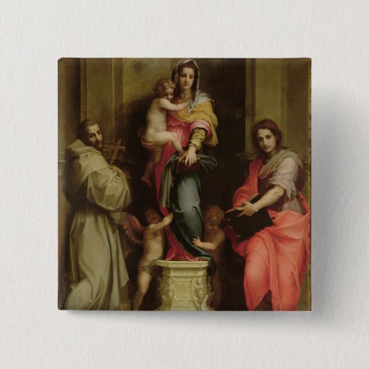 Madonna der Harpies, 1517 (Öl auf Platte) Button (Vorderseite)