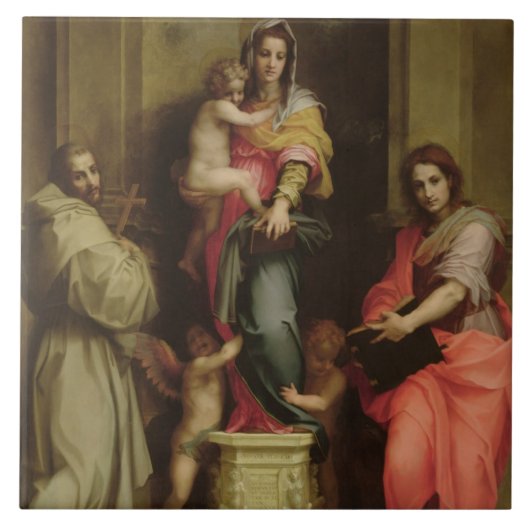 Madonna der Harpies, 1517 (Öl auf Platte) Fliese (Vorderseite)