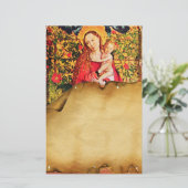 MADONNA DER ROSE BOWER ANTIQUE PARCHMENT BRIEFPAPIER (Stehend Vorderseite)