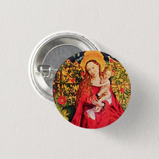 MADONNA DER ROSE BOWER BUTTON (Vorne & Hinten)