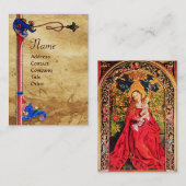 MADONNA DER ROSE BOWER FLORAL PARCHMENT VISITENKARTE (Vorne/Hinten)