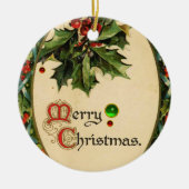 MADONNA DER ROSE BOWER MISTLETOES, HOLLY BERRIES KERAMIK ORNAMENT (Vorne)