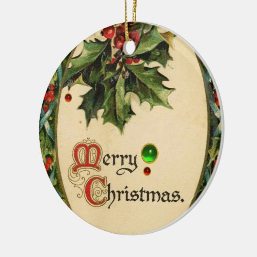 MADONNA DER ROSE BOWER MISTLETOES, HOLLY BERRIES KERAMIK ORNAMENT (Links)