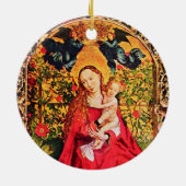 MADONNA DER ROSE BOWER MISTLETOES, HOLLY BERRIES KERAMIK ORNAMENT (Hinten)