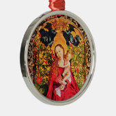 MADONNA DER ROSE BOWER MISTLETOES, HOLLY BERRIES SILBERNES ORNAMENT (Rechts)