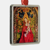 MADONNA DER ROSE BOWER MISTLETOES, HOLLY BERRIES SILBERNES ORNAMENT (Rechts)