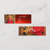 MADONNA DER ROSE BOWER PARCHMENT ,Red Ruby Gem Mini Visitenkarte (Vorne/Hinten)