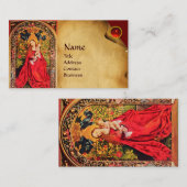 MADONNA DER ROSE BOWER PARCHMENT ,Red Ruby Gem Visitenkarte (Vorne/Hinten)