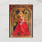 MADONNA DER ROSE BOWER PARCHMENT ,Red Ruby Gem Visitenkarte (Rückseite)