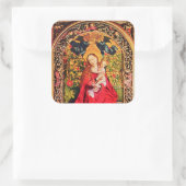 MADONNA DER ROSE BOWER QUADRATISCHER AUFKLEBER (Tasche)