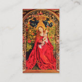 MADONNA DER ROSE BOWER, Red Ruby Gemstone Visitenkarte (Rückseite)
